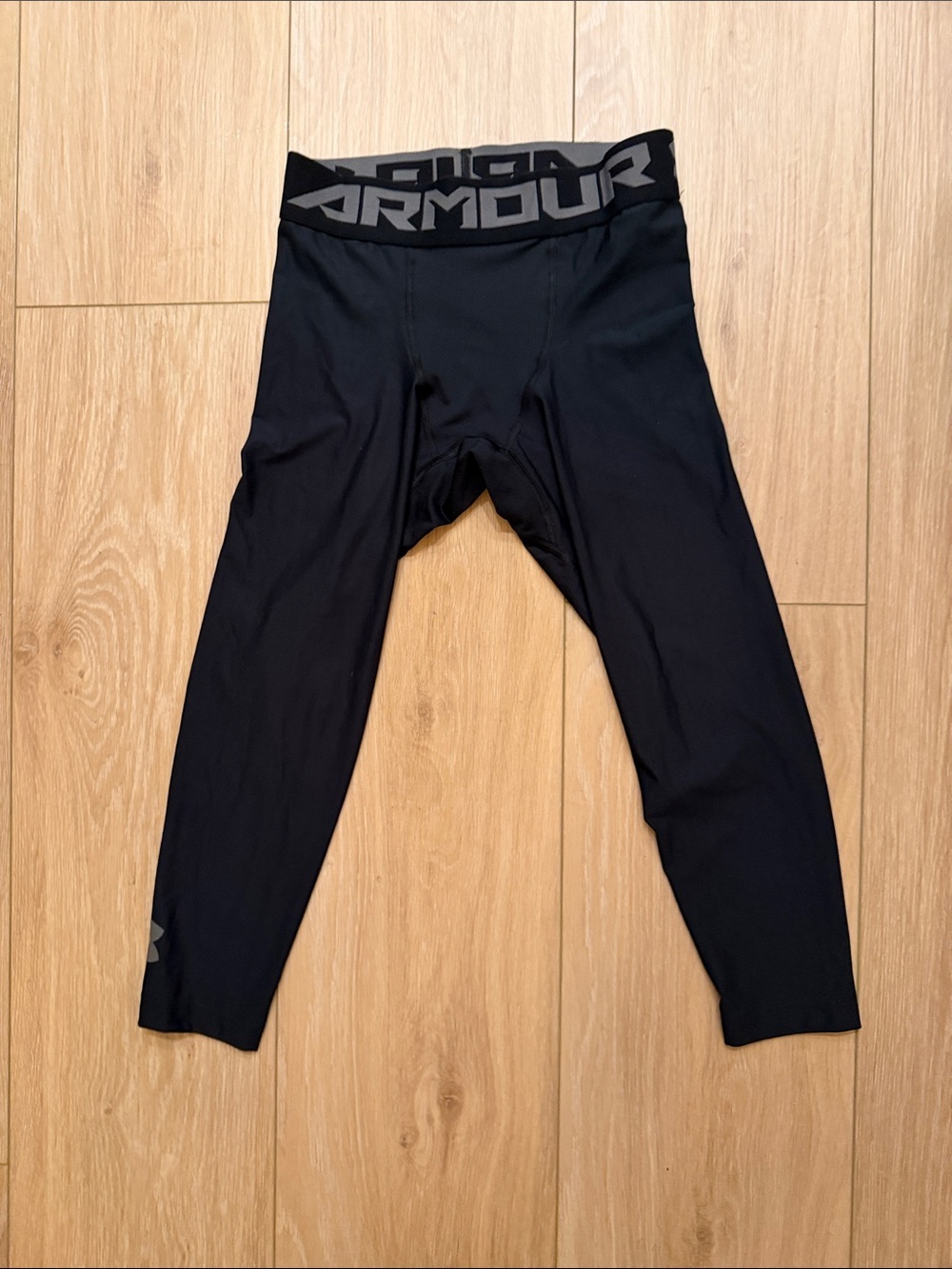 Under Armour Black Compression Joggers with Gray Logo Waistband